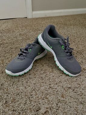 Nike Gray Sneakers with Green Accents